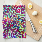 Farbiges Abstraktes Blumendesign Handtuch (Viertel Falte)
