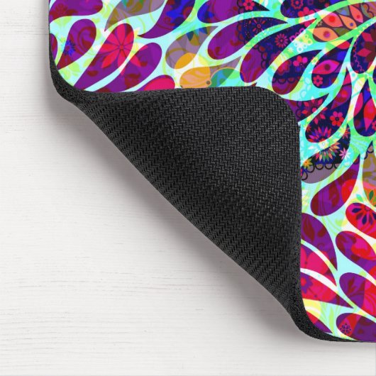 Farbiges Abstraktes Blumendesign Mousepad (Ecke)