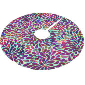 Farbiges Abstraktes Blumendesign Polyester Weihnachtsbaumdecke (Schrägansicht)