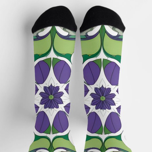Farbiges Abstraktes Blumendesign Socken (Oben)