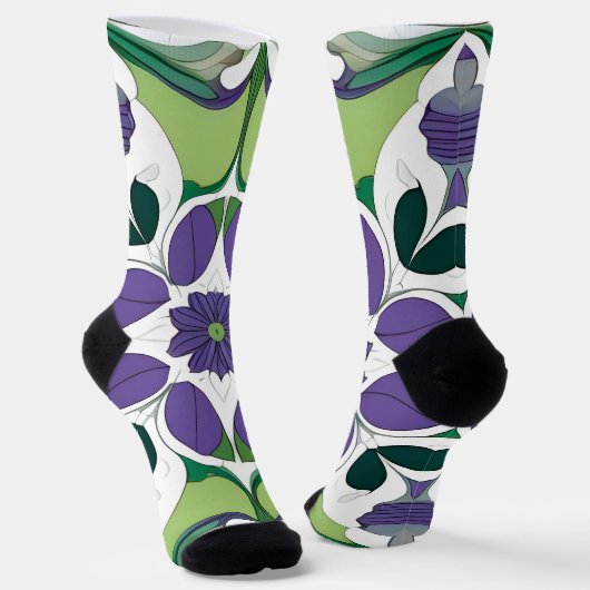 Farbiges Abstraktes Blumendesign Socken (Gewinkelt)
