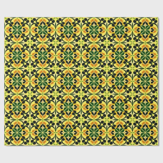Farbiges Abstraktes Blumenmuster Geschenkpapier (Flach)