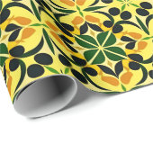 Farbiges Abstraktes Blumenmuster Geschenkpapier (Rolleneckpunkt)