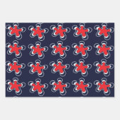 Farbiges Abstraktes Blumenmuster Geschenkpapier Set (Vorderseite)