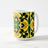Farbiges Abstraktes Blumenmuster Kaffeetasse (VorderseiteRechts)
