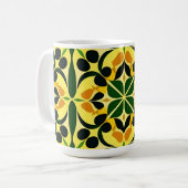 Farbiges Abstraktes Blumenmuster Kaffeetasse (Vorderseite Links)