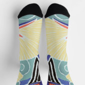 Farbiges Abstraktes Blumenmuster von E.A. Séguy Socken (Oben)