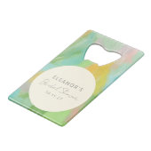 Farbiges Abstraktes Brautparty Geldbeutel Flaschenöffner (Vorderseite Schrägansicht)