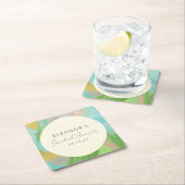 Farbiges Abstraktes Brautparty Rechteckiger Pappuntersetzer (Vor Ort)