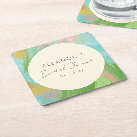 Farbiges Abstraktes Brautparty Rechteckiger Pappuntersetzer (angewinkelt)
