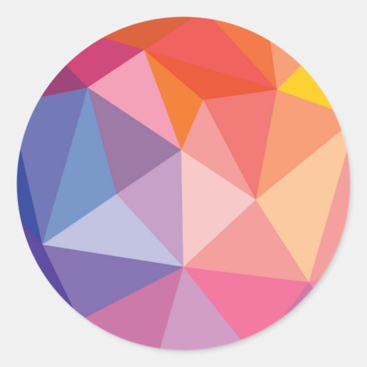 Farbiges Abstraktes Dreieck Runder Aufkleber (Vorderseite)