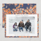 Farbiges Abstraktes erdblaues Foto Feiertagskarte (Vorne/Hinten)