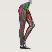 Farbiges Abstraktes Fraktal Leggings (Rechts)
