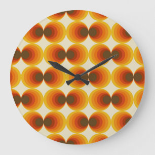 Farbiges Abstraktes geometrisches Muster der Retro Große Wanduhr
