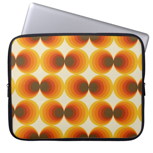 Farbiges Abstraktes geometrisches Muster der Retro Laptopschutzhülle (Vorderseite)