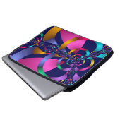 Farbiges abstraktes geometrisches Muster Laptopschutzhülle (Vorne Knopf)