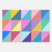 Farbiges Abstraktes geometrisches Triangle-Patchwo Geschenkpapier Set (Vorderseite 2)