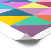 Farbiges Abstraktes geometrisches Triangle-Patchwo Poster (Ecke)