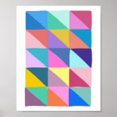 Farbiges Abstraktes geometrisches Triangle-Patchwo Poster (Vorne)