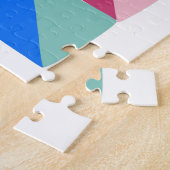 Farbiges Abstraktes geometrisches Triangle-Patchwo Puzzle (Seite)