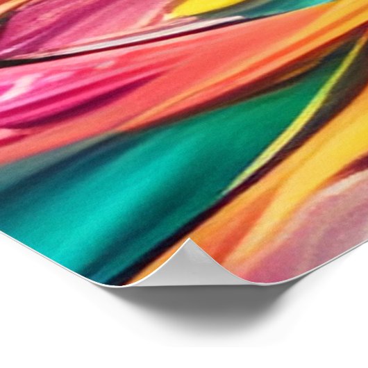 Farbiges Abstraktes gestanztes Glasposter Poster (Ecke)