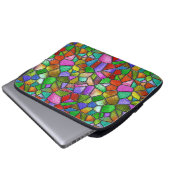 Farbiges Abstraktes Glasfenster Laptopschutzhülle (Vorne Knopf)