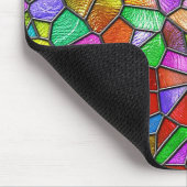 Farbiges Abstraktes Glasfenster Mousepad (Ecke)