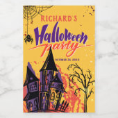 Farbiges Abstraktes Halloween-Party Lebensmitteletikett (Einzelnes Label)