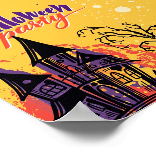 Farbiges Abstraktes Halloween-Party Poster (Ecke)