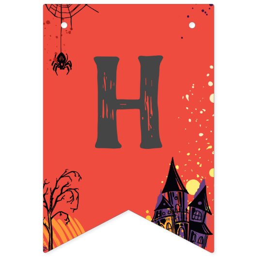 Farbiges Abstraktes Halloween-Party Wimpelkette (Zweite Fahne)