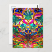 Farbiges Abstraktes Hartglas Postkarte (Vorne/Hinten)