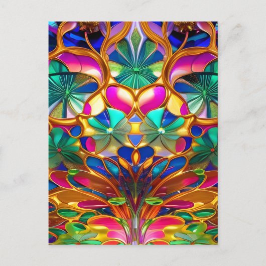 Farbiges Abstraktes Hartglas Postkarte (Vorderseite)