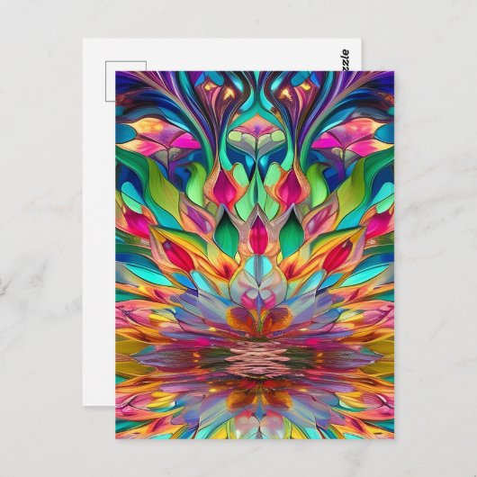 Farbiges Abstraktes Hartglas Postkarte (Vorne/Hinten)
