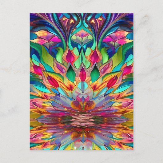 Farbiges Abstraktes Hartglas Postkarte (Vorderseite)