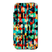 Farbiges abstraktes, helles Element-Design Incipio iPhone Geldbeutel-Hülle (Folio Vorderseite)