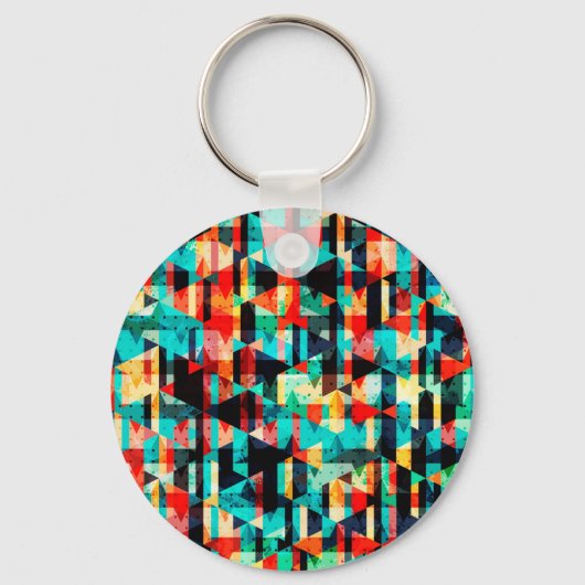 Farbiges abstraktes, helles Element-Design Schlüsselanhänger (Vorderseite)