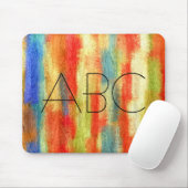 Farbiges Abstraktes Holzkörnchen Monogramm Mousepad (Mit Mouse)