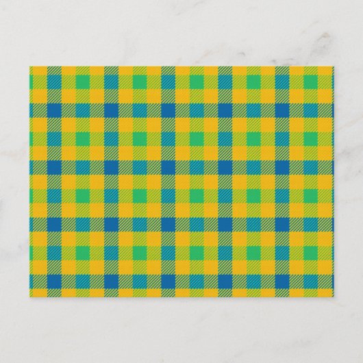 Farbiges abstraktes kariertes Muster Postkarte (Vorderseite)