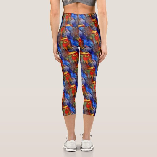 Farbiges Abstraktes Kunstdesign Capri Leggings (Rückseite)