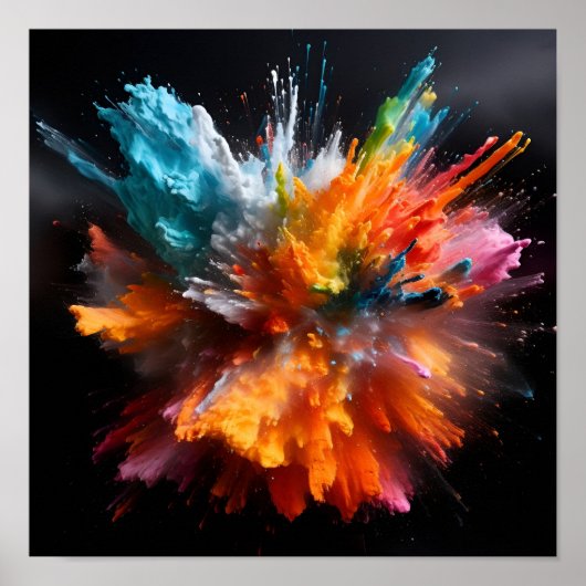 Farbiges abstraktes Lacksprengposter Poster (Vorne)