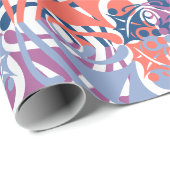 Farbiges Abstraktes LEAF-Muster Geschenkpapier (Rolleneckpunkt)