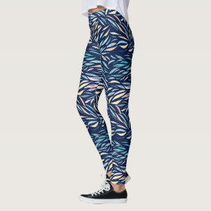 Farbiges Abstraktes Leaf-Muster Leggings