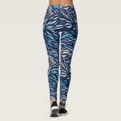 Farbiges Abstraktes Leaf-Muster Leggings (Rückseite)