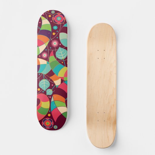 Farbiges Abstraktes Leaf Skateboard (Vorderseite)
