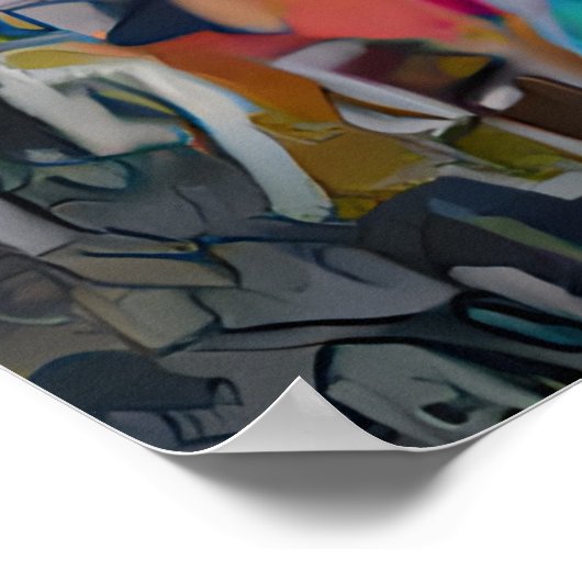 Farbiges Abstraktes Löwenposter Poster (Ecke)