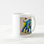 Farbiges abstraktes Löwentierkunstdesign Kaffeetasse (VorderseiteRechts)