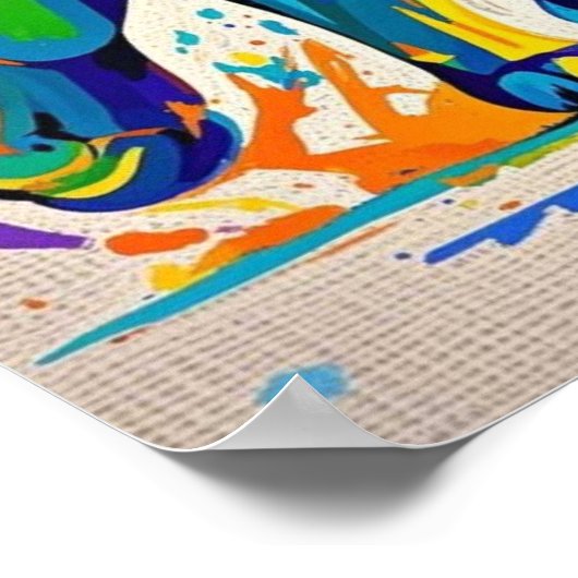 Farbiges abstraktes Löwentierkunstdesign Poster (Ecke)