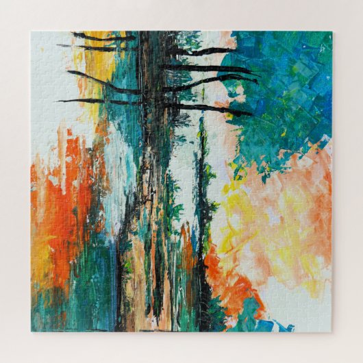Farbiges Abstraktes Maldesign Puzzle (Horizontal)