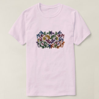 Farbiges abstraktes menschliches Muster T-Shirt | 