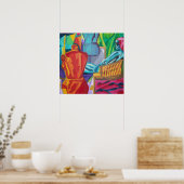 Farbiges Abstraktes Modell Poster (Küche)